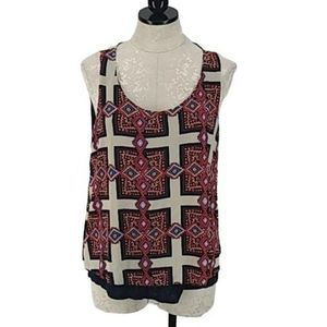 Lavish Woman's Cross Abstract Layered Tank Top‎ Size Large